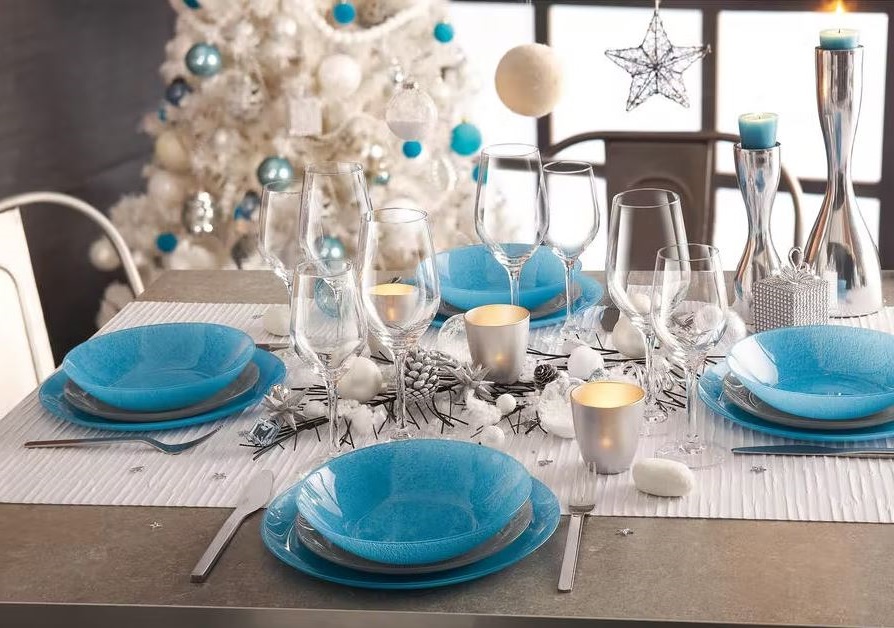 bleu Cyan Et Argent