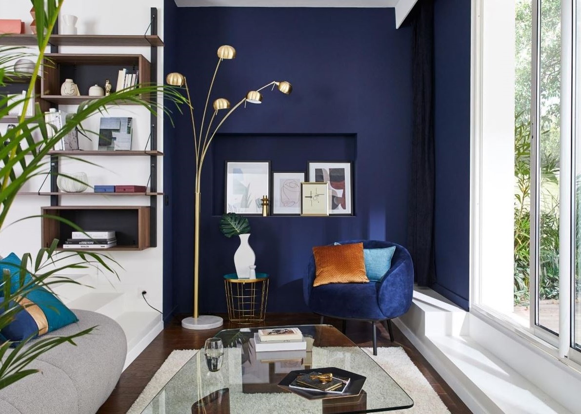 salon Murs Bleu Foncé