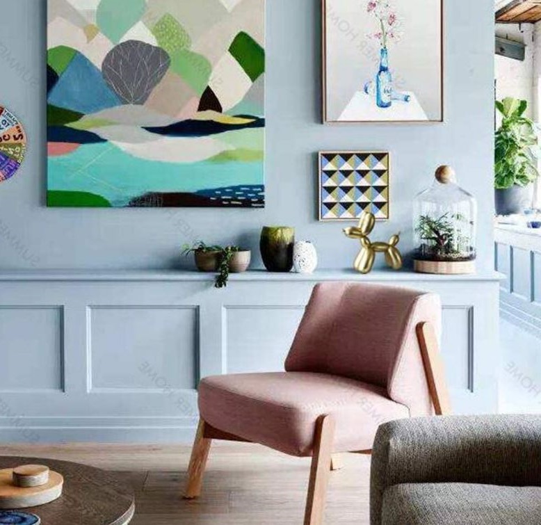 salon Mur Bleu Pastel
