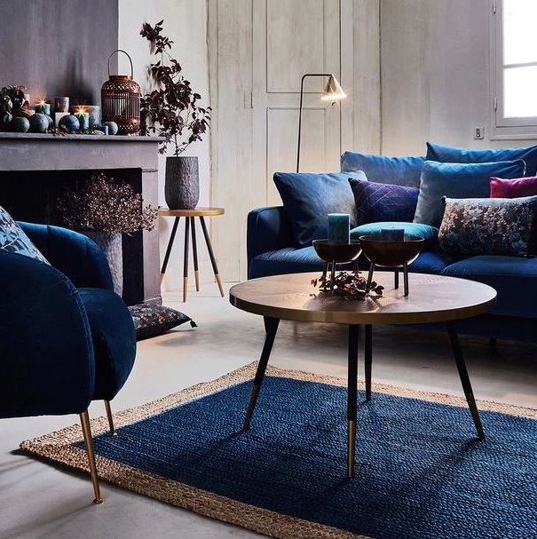 tapis Bleu Foncé