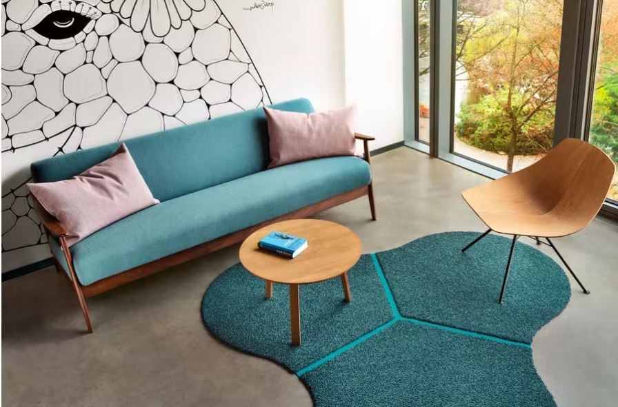 tapis Bleu Cyan