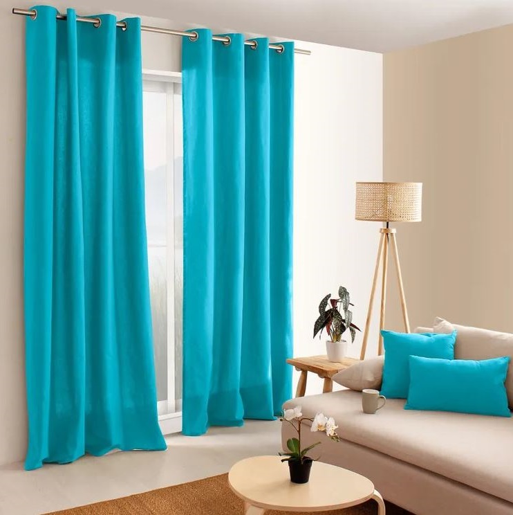 rideaux Bleu Cyan