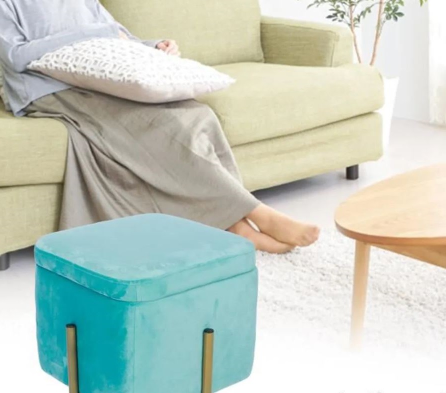 pouf Bleu Cyan