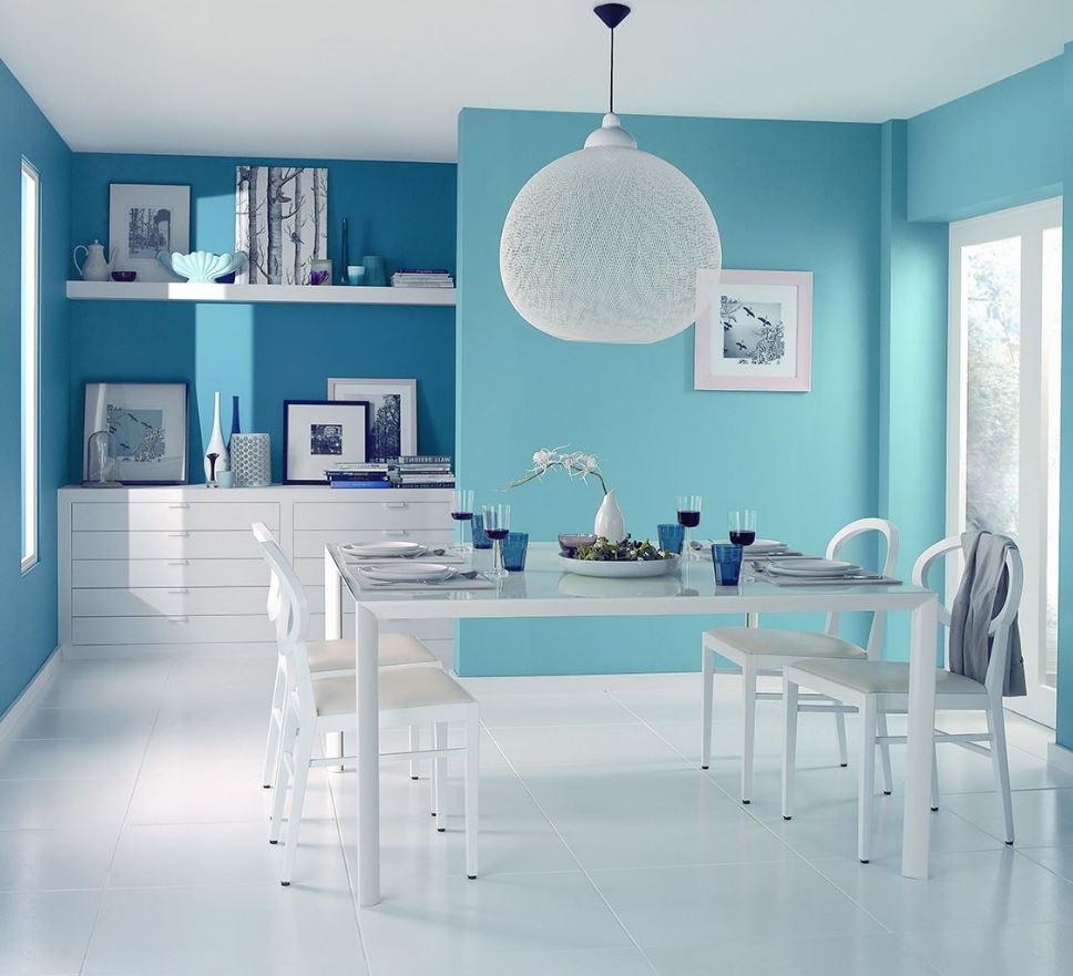 salle à Manger Bleu Cyan
