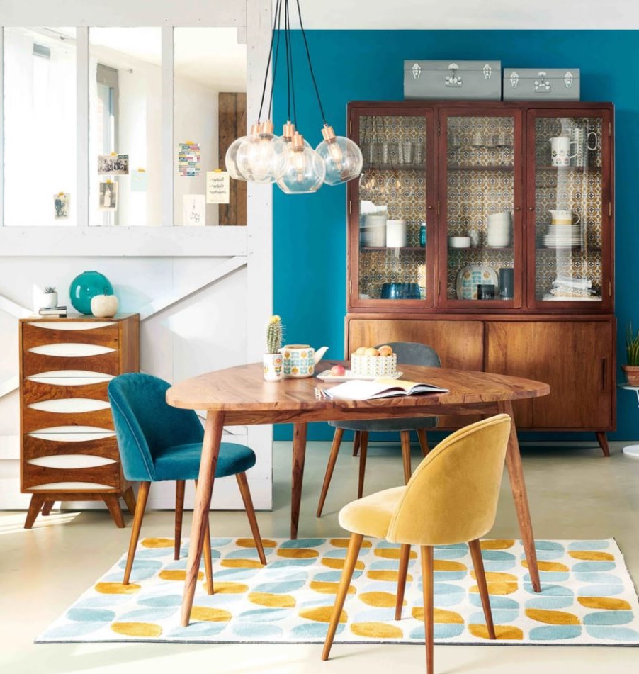 salle à Manger Cyan Et Jaune