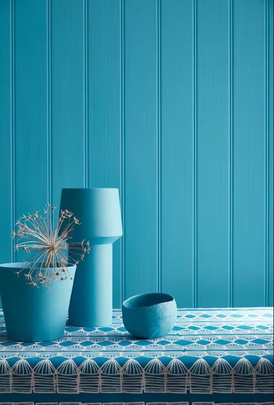 salle à Manger Total Look Bleu Cyan