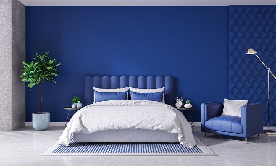 chambre Bleu Klein Et Blanc