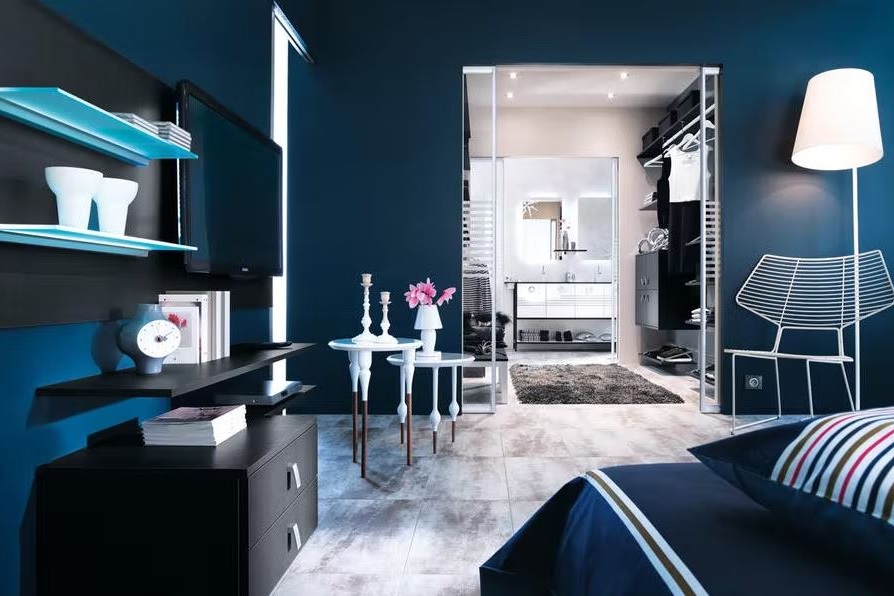 chambre Parentale Note Bleu Cyan