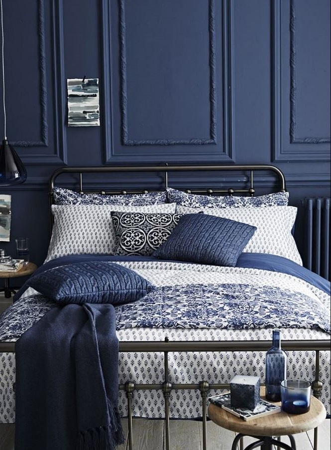 chambre Indigo Et Blanc