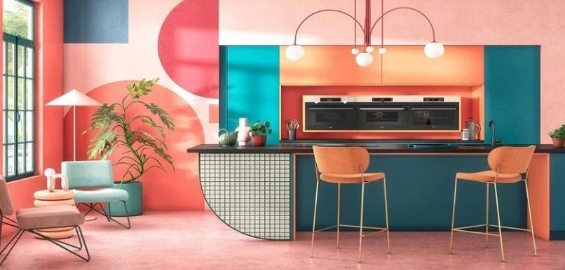 cuisine Bleu Cyan