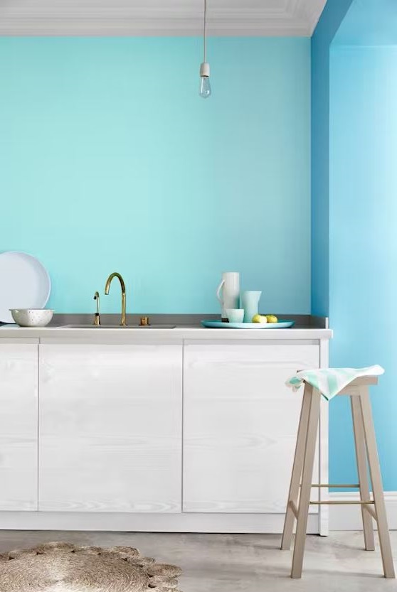 cuisine Cyan Et Bleu Pastel