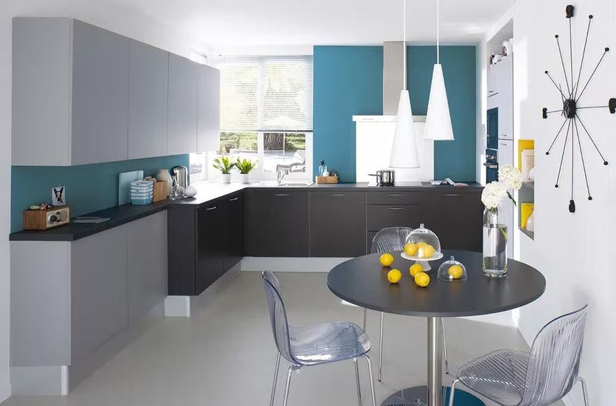 cuisine Mur Bleu Cyan