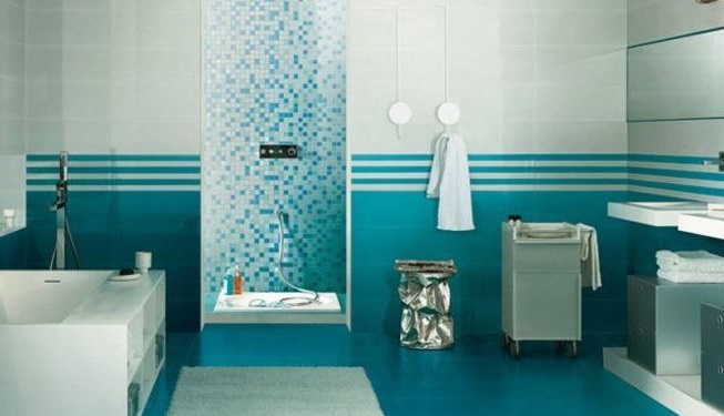 salle De Bain Bleu Cyan
