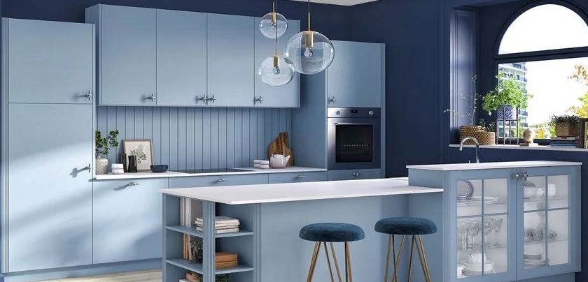 cuisine Bleu Pastel Et Bleu Nuit