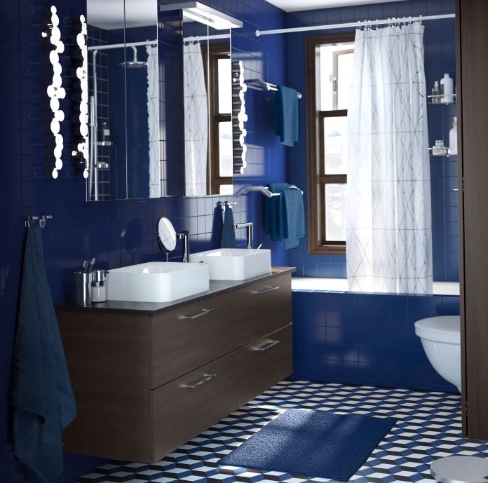salle De Bain Bleu Foncé