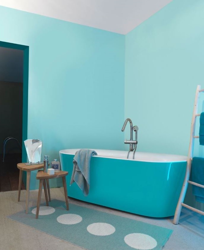 salle De Bain Total Look Cyan
