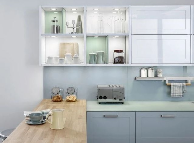 cuisine Bleu Pastel Et Vert D'eau