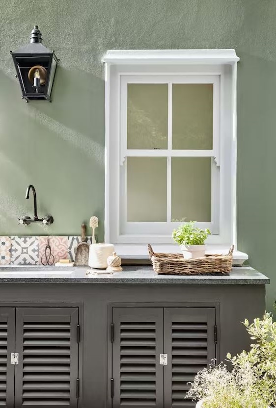 cuisine Vert Sauge Et Gris