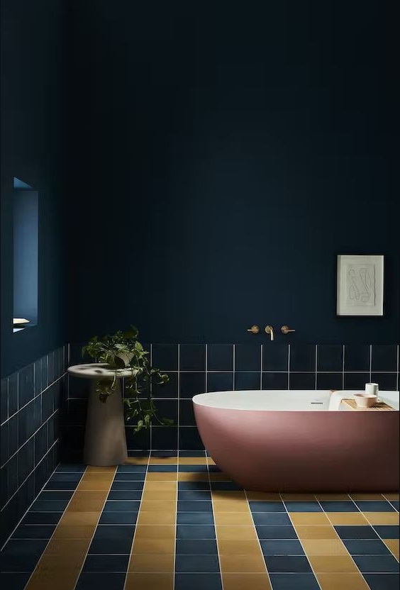 salle De Bain Bleu Sombre