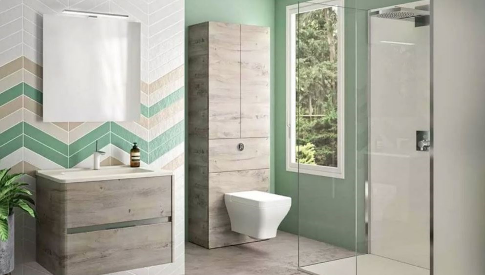 salle De Bain Sauge Et Bois Gris