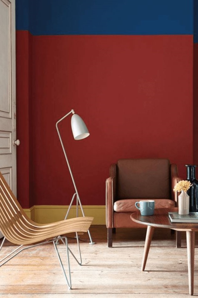 bleu Foncé Et Rouge Grenat