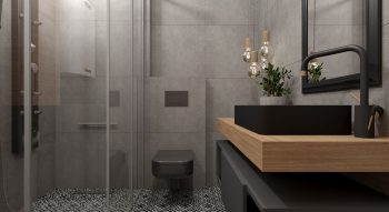 Salle De Bain En Carrelage Mat Moderne
