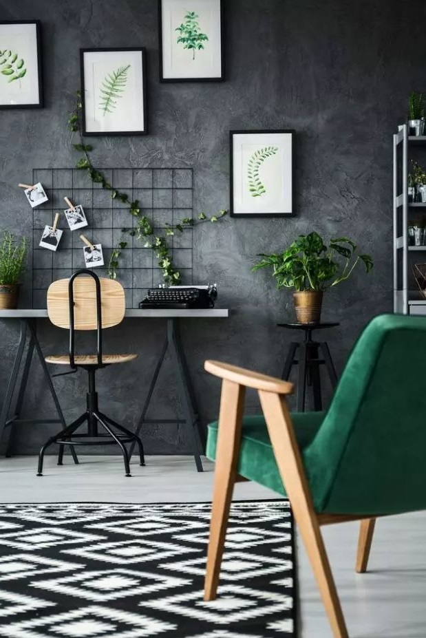 anthracite Et Vert