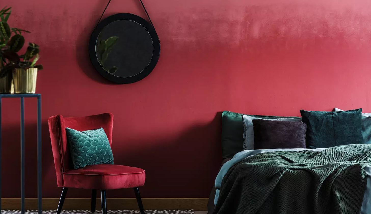 vert émeraude Et Rouge Profond