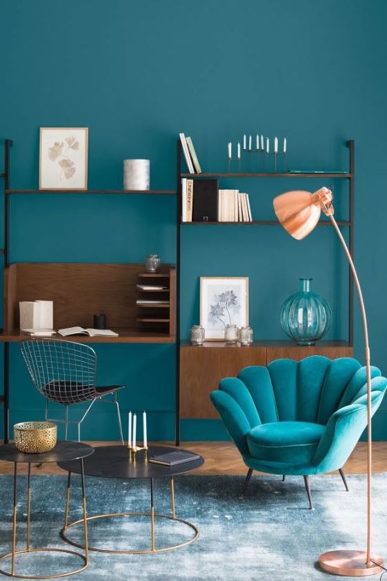 bleu Paon Et Métal