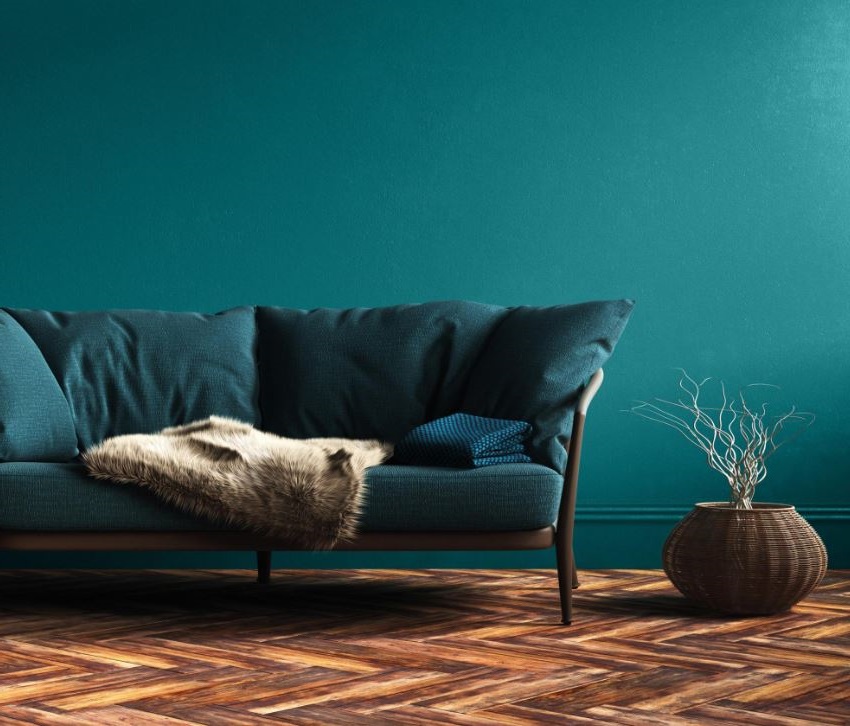 salon Ambiance Bleu Paon