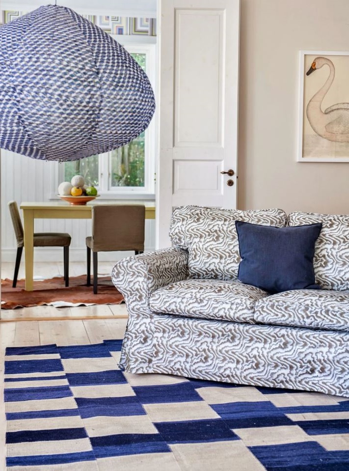 tapis Saphir Et Blanc