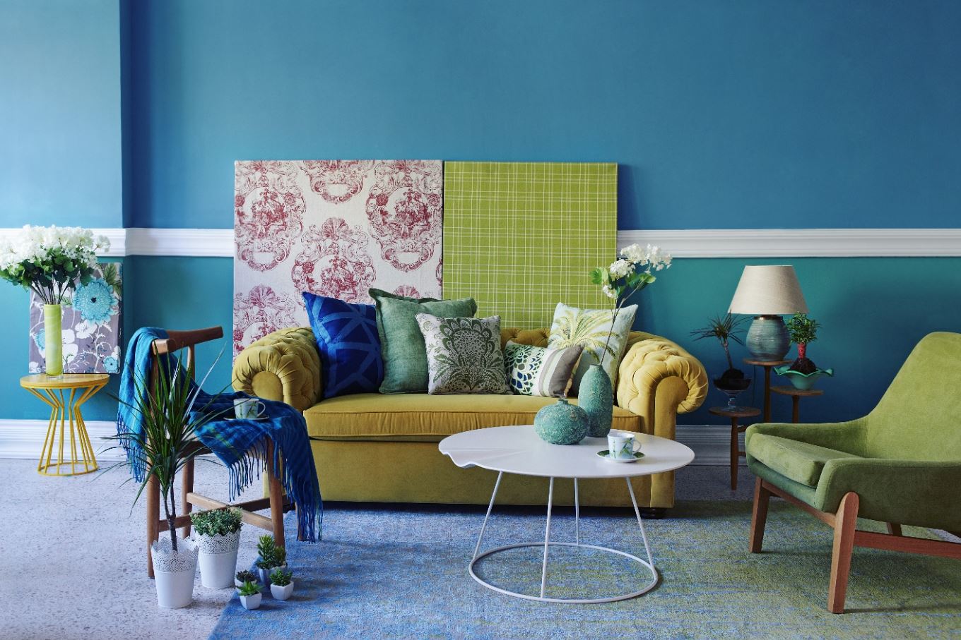 coussin Bleu électrique