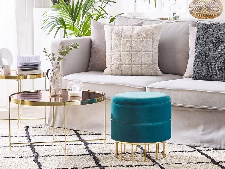 pouf Bleu Paon