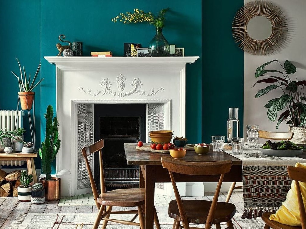salle à Manger Bleu Paon
