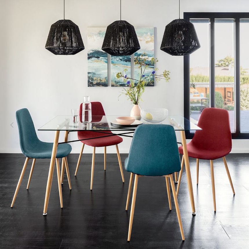chaises Bleu Paon
