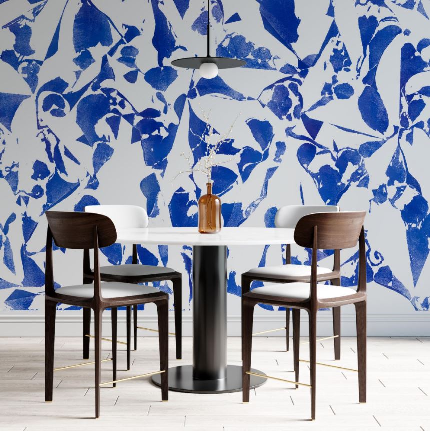 salle à Manger Papier Peint Bleu Majorelle