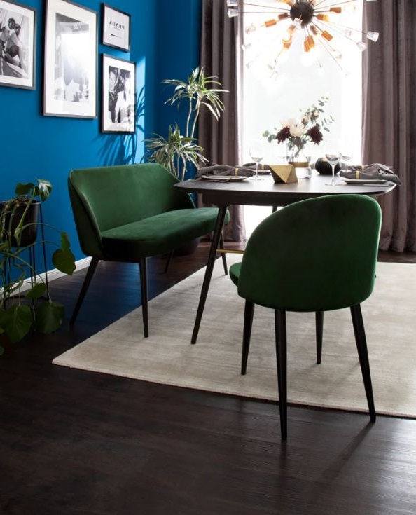 salle à Manger Vert émeraude Et Bleu Profond