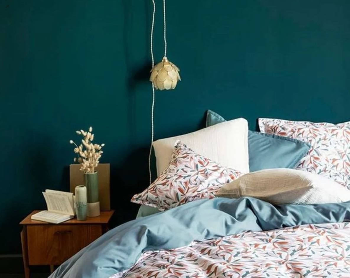 chambre Bleu Paon