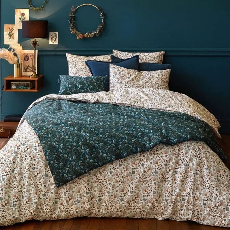 chambre Mur Bleu Paon