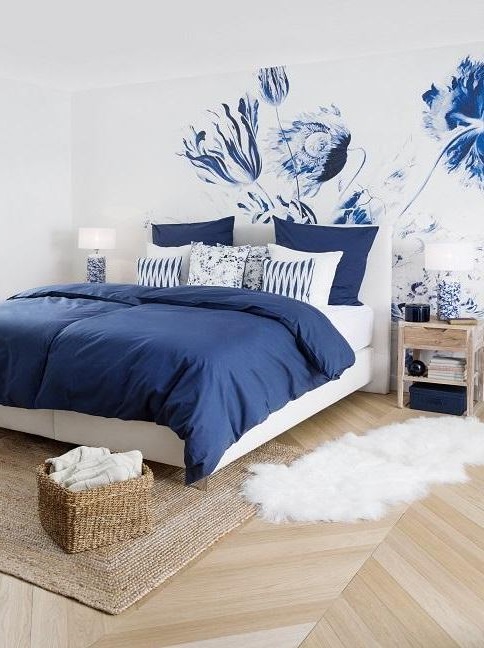papier Peint Chambre Bleu Saphir