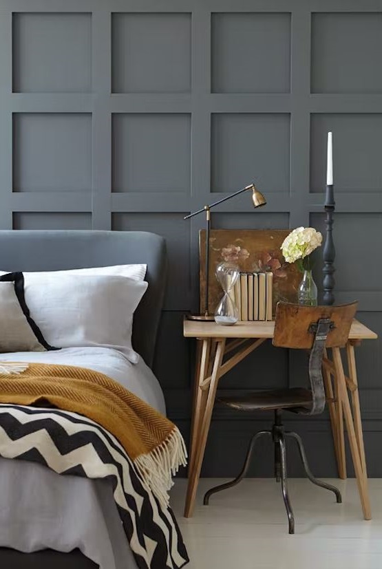 chambre Boiserie Grise
