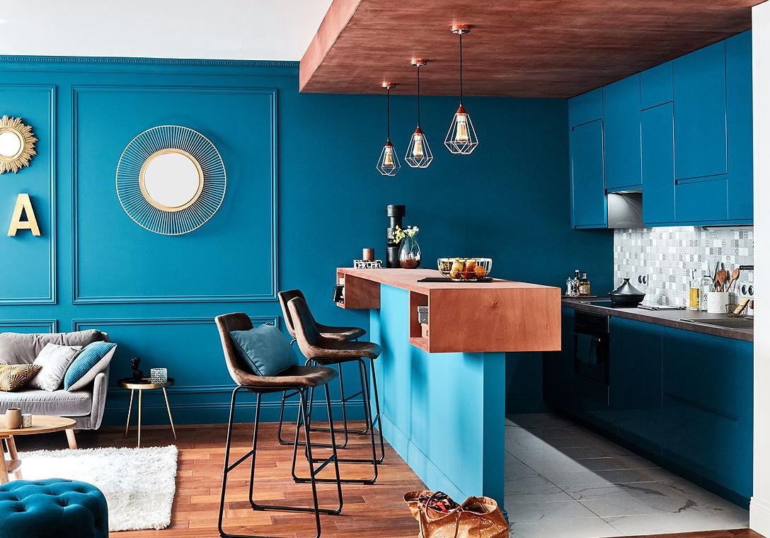 cuisine Bleu Paon