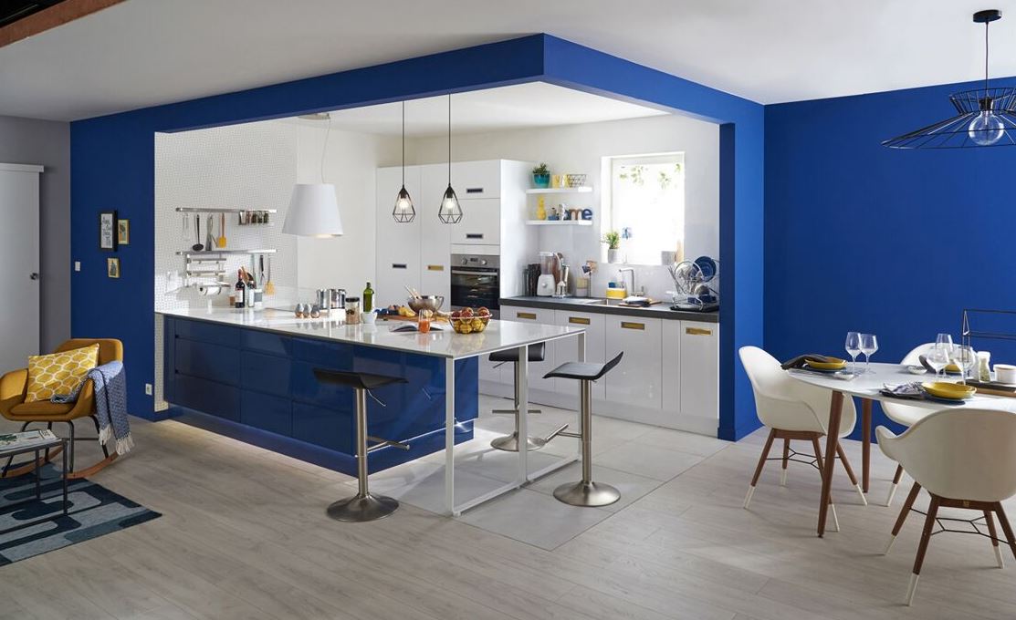 cuisine Ambiance Bleu électrique