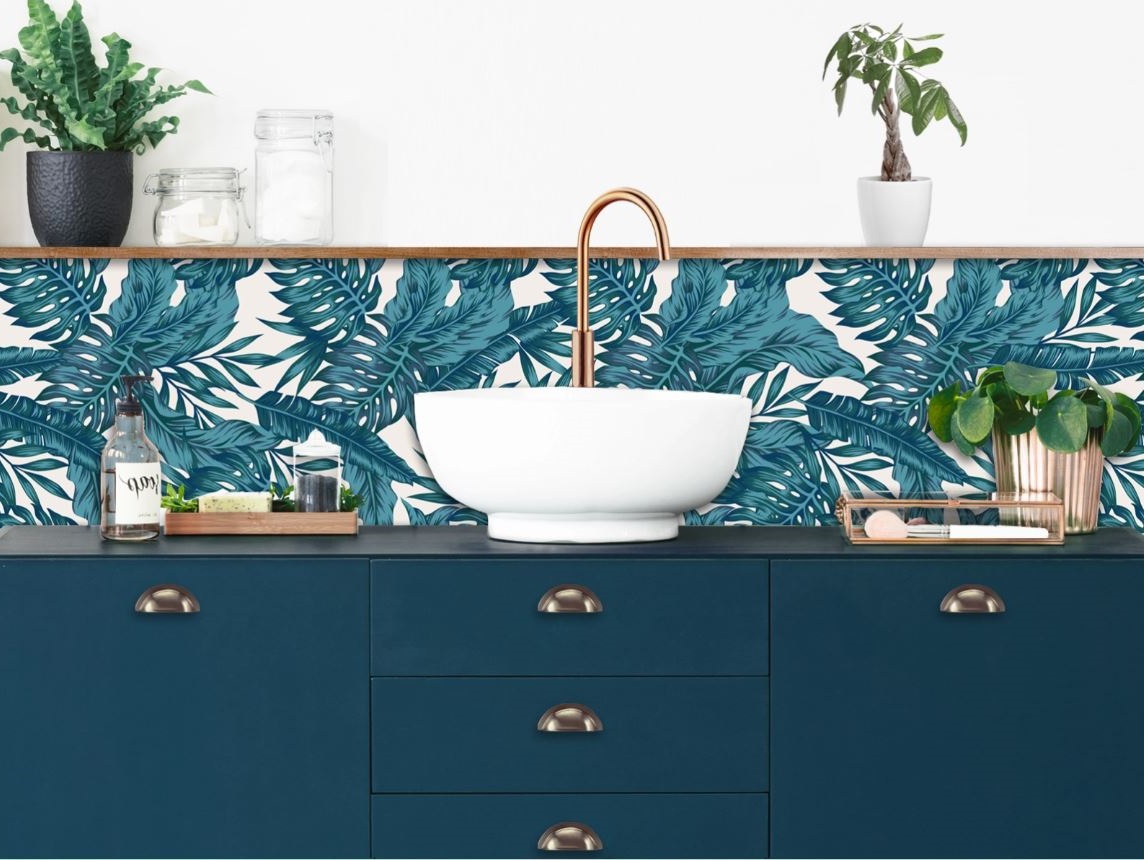 salle De Bain Credence Bleu Paon