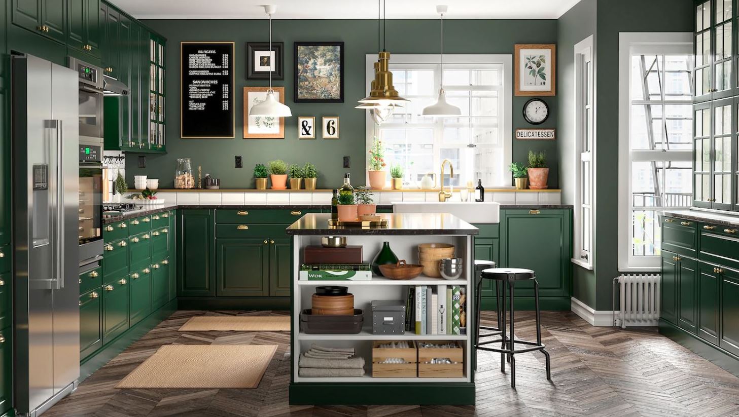 cuisine Vert émeraude