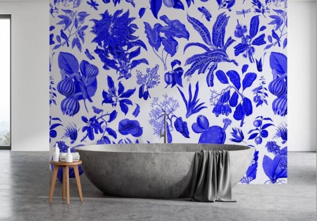 salle De Bain Motif Bleu