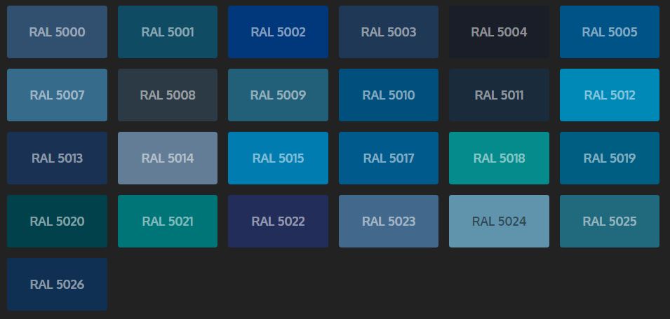 couleurs Ral Bleu
