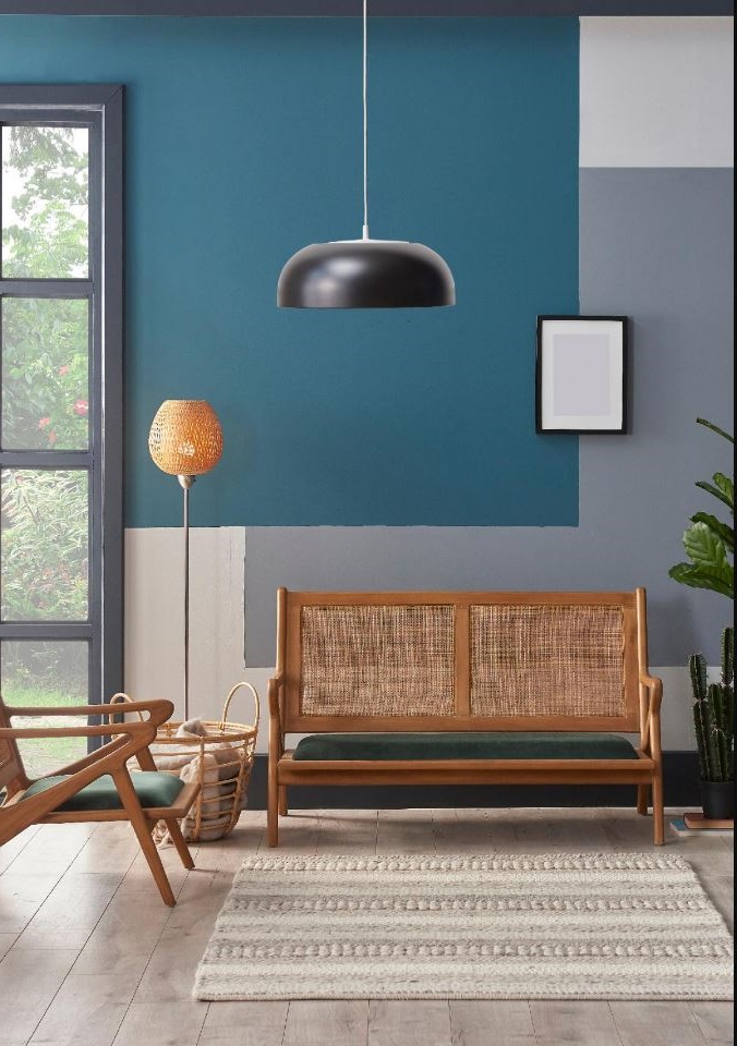bleu Paon Et Gris