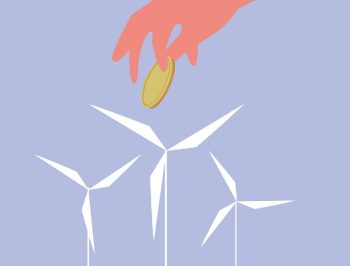 Illustration éoliennes Et Pièce De Monnaie