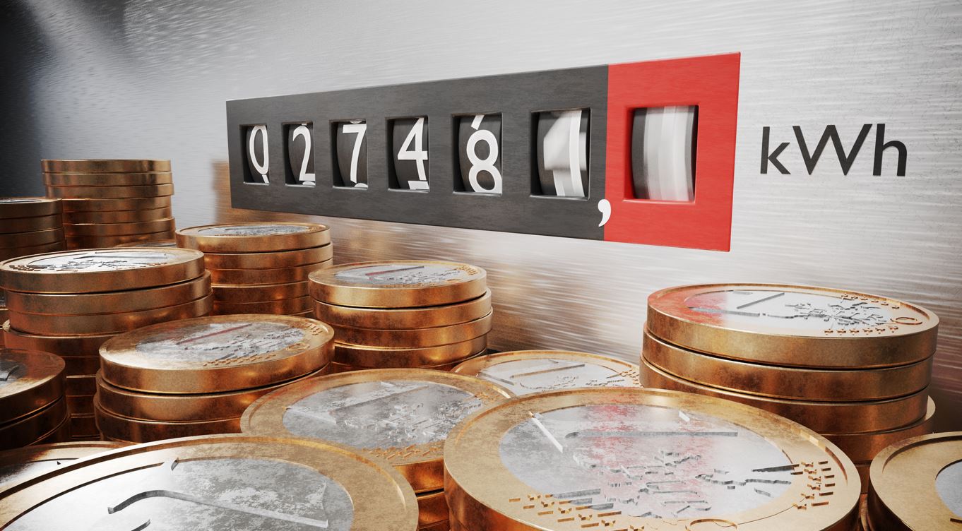 Illustration Monnaies Et Compteur Elec Symobilisant La Conso Electrique D'une Vmc